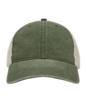 LIGHT OLIVE GREEN/ STONE The game GB460 pigment-dyed trucker cap