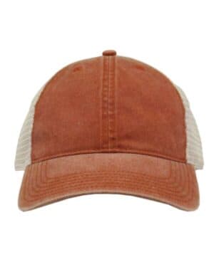 TEXAS ORANGE/ STONE The game GB460 pigment-dyed trucker cap