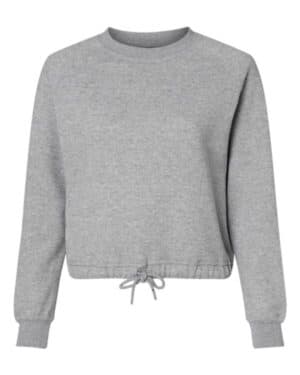 HEATHER 3528 women's relaxed 3-end boxy fleece crewneck sweatshirt