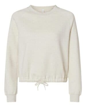 NATURAL HEATHER 3528 women's relaxed 3-end boxy fleece crewneck sweatshirt