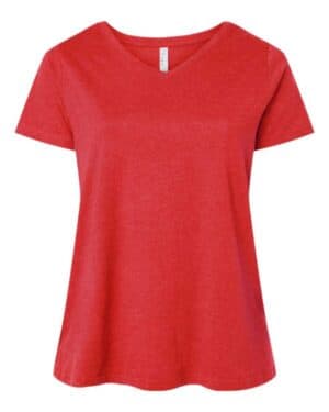 VINTAGE RED 3817 curvy collection women's fine jersey v-neck tee
