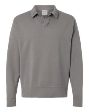 CONCRETE GREY Comfortwash by hanes GDH490 garment-dyed polo collar sweatshirt