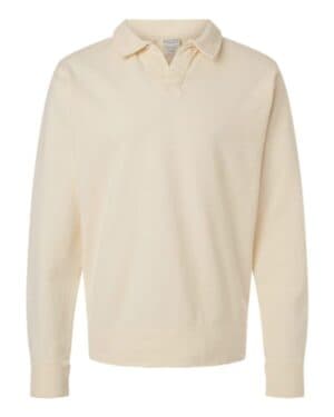 PARCHMENT Comfortwash by hanes GDH490 garment-dyed polo collar sweatshirt