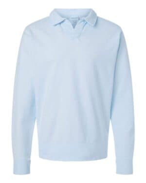 SOOTHING BLUE Comfortwash by hanes GDH490 garment-dyed polo collar sweatshirt