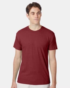 ATHLETIC CARDINAL HEATHER Hanes 42TB perfect-t triblend t-shirt