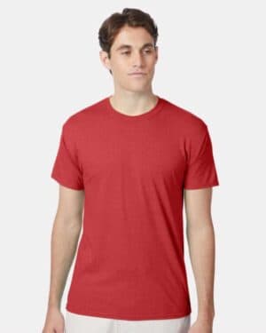 ATHLETIC RED HEATHER Hanes 42TB perfect-t triblend t-shirt