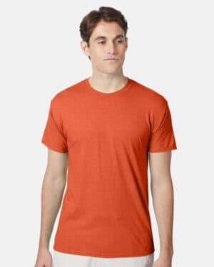 ORANGE HEATHER Hanes 42TB perfect-t triblend t-shirt