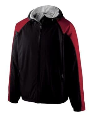 BLACK/ SCARLET Holloway 229211 youth homefield hooded jacket