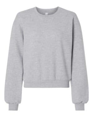 HEATHER GREY American apparel RF494 reflex women's fleece crewneck sweatshirt