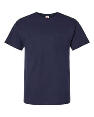 ATHLETIC NAVY Hanes 5290P essential-t pocket t-shirt
