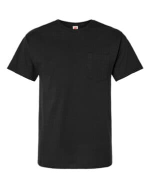 BLACK Hanes 5290P essential-t pocket t-shirt