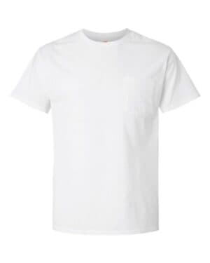WHITE Hanes 5290P essential-t pocket t-shirt