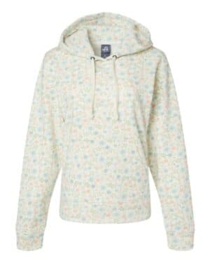 FLORAL TRIBLEND J america 8871 triblend fleece hooded sweatshirt
