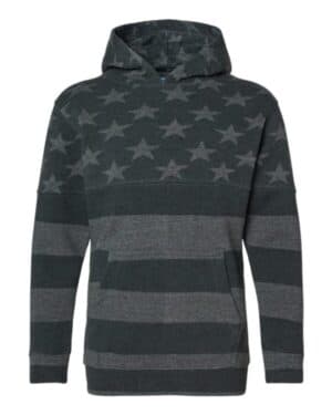 BLACK STARS & STRIPES TRIBLEND J america 8880 youth triblend fleece hooded sweatshirt