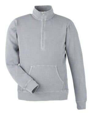 CLOUD J america 8732 pigment-dyed fleece quarter-zip pullover