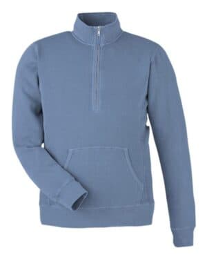 DENIM J america 8732 pigment-dyed fleece quarter-zip pullover