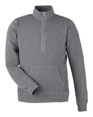 J america 8732 pigment-dyed fleece quarter-zip pullover