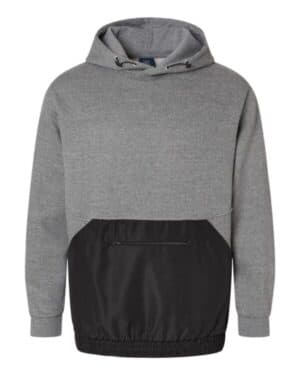 GRAPHITE/ BLACK Mv sport 23112 mixed media hooded sweatshirt