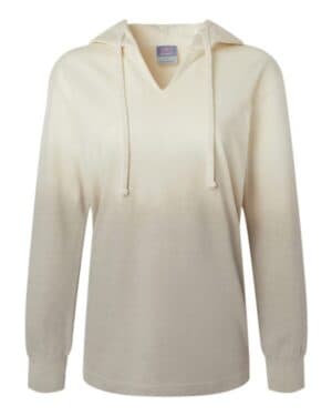 ECRU/ ATMOSPHERE W20185 women's french terry ombr hooded sweatshirt