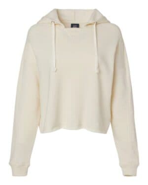 W23101 women's angel fleece crop hooded sweatshirt