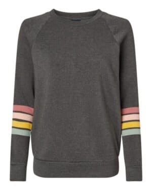 W23152 women's striped sleeves crewneck sweatshirt