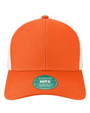 ORANGE/ WHITE Legacy MPS mid-pro snapback trucker cap