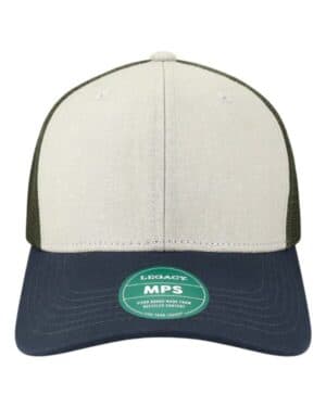TAN/ NAVY/ OLIVE GREEN Legacy MPS mid-pro snapback trucker cap