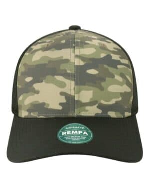 DARK OLIVE GREEN CAMO/ BLACK Legacy REMPA reclaim mid-pro adjustable cap