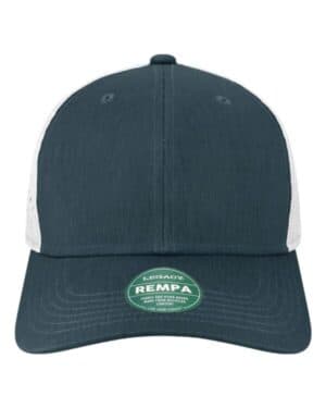 ECO NAVY/ WHITE Legacy REMPA reclaim mid-pro adjustable cap