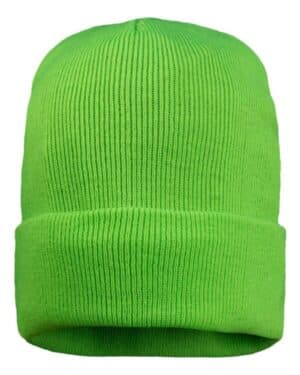 NEON GREEN Sportsman SP12FL 12 fleece lined cuffed beanie
