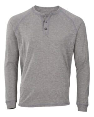 OXFORD HEATHER Boxercraft BM3101 henley long sleeve t-shirt