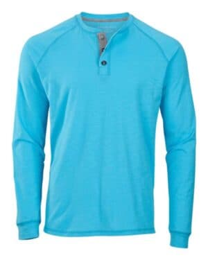 PACIFIC BLUE Boxercraft BM3101 henley long sleeve t-shirt