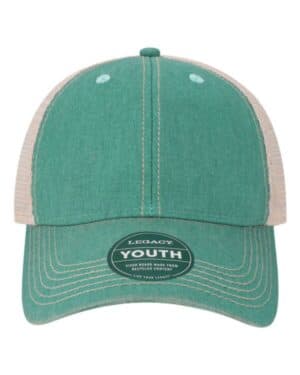 AQUA/ KHAKI Legacy OFAY youth old favorite trucker cap