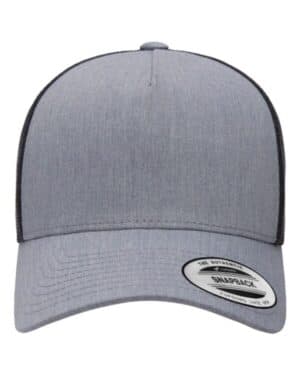 HEATHER/ BLACK Yp classics 6506 five-panel retro trucker cap