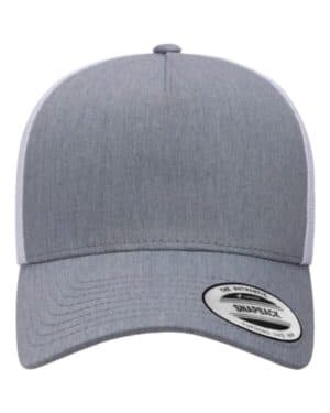 HEATHER/ WHITE Yp classics 6506 five-panel retro trucker cap
