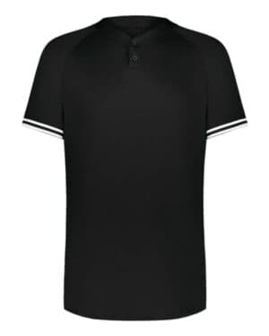 BLACK/ WHITE Augusta sportswear 6906 youth cutter henley jersey