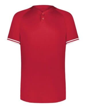 SCARLET/ WHITE Augusta sportswear 6906 youth cutter henley jersey