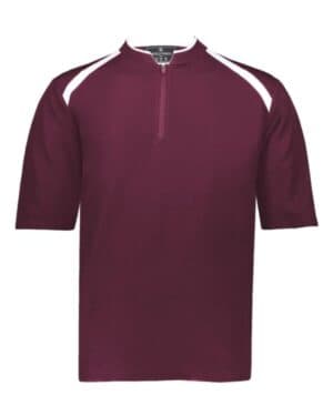 MAROON/ WHITE 229581 clubhouse short sleeve quarter-zip pullover