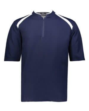 NAVY/ WHITE 229581 clubhouse short sleeve quarter-zip pullover