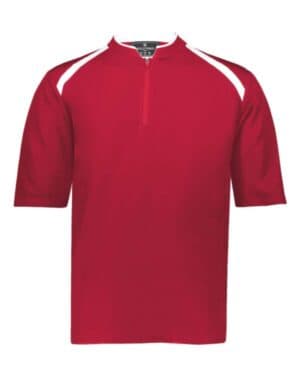 SCARLET/ WHITE 229581 clubhouse short sleeve quarter-zip pullover