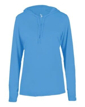 COLUMBIA BLUE Badger 4165 women's b-core long sleeve hooded t-shirt