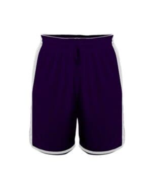 PURPLE/ WHITE Alleson athletic 590PSPY crossover youth reversible shorts