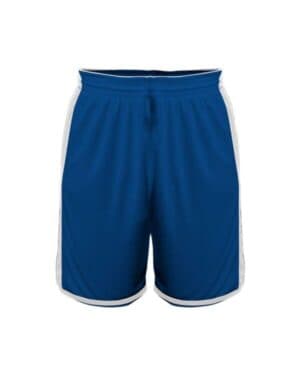 ROYAL/ WHITE Alleson athletic 590PSPY crossover youth reversible shorts