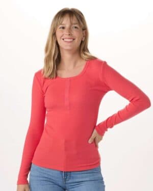 PARADISE Boxercraft BW2402 women's harper long sleeve henley