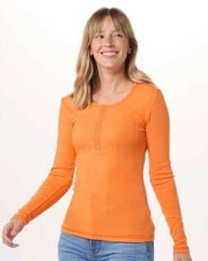 MANDARIN Boxercraft BW2402 women's harper long sleeve henley