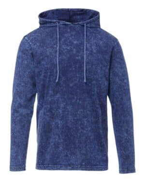 NAVY MINERAL WASH 21456 loco mineral wash hooded long sleeve t-shirt