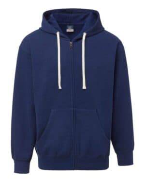 VINTAGE BLUE Mv sport 22132 vintage fleece full-zip hooded sweatshirt