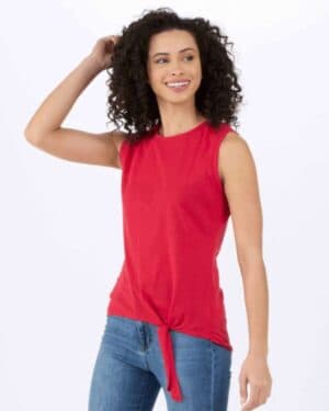 TRUE RED Boxercraft BW2507 women's knot front t-shirt