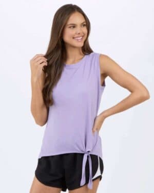 WISTERIA Boxercraft BW2507 women's knot front t-shirt