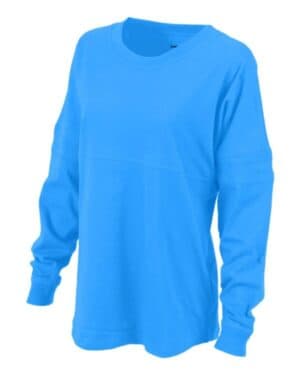 COLLEGIATE BLUE Boxercraft BW3514 women's pom pom long sleeve jersey t-shirt